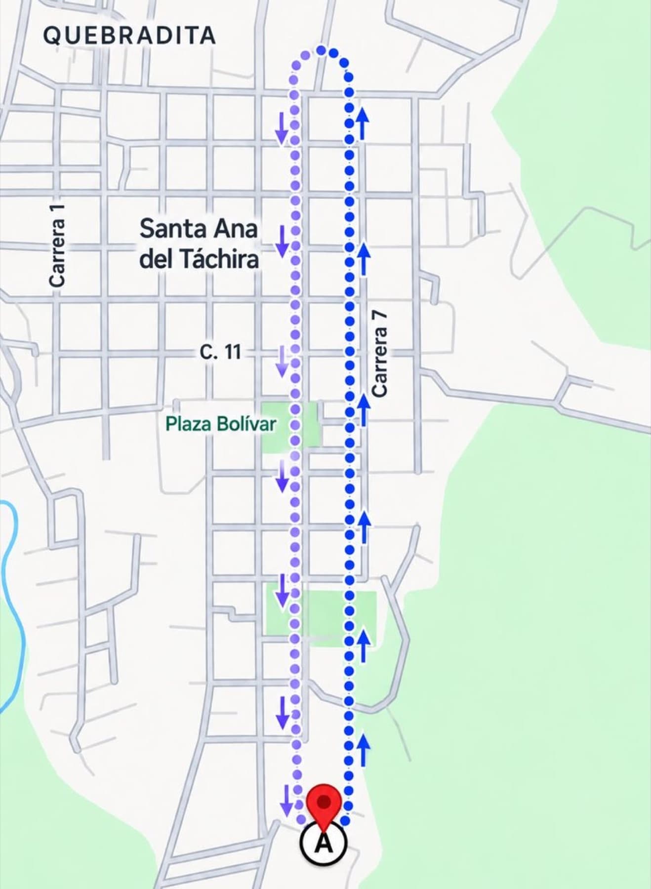 Mapa de ruta de Santa Ana Corre